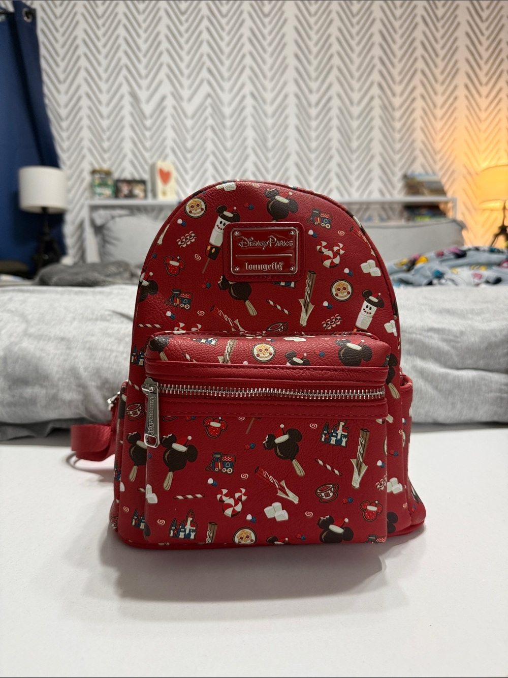 Loungefly Disney Christmas Red Holiday Character Mini Backpack